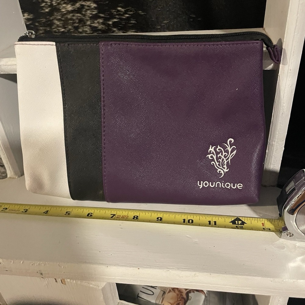 Younique Makeup Cosmetic Bag Black Purple Travel Bag
